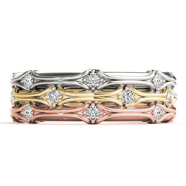 Thumbnail: 14kt Gold Stackable DiamondWedding Band