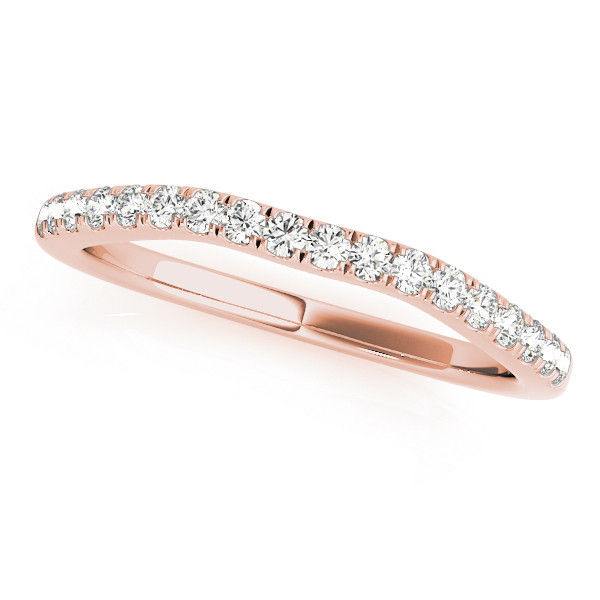 Thumbnail: 14kt Gold Diamond Ladies Curved Wedding