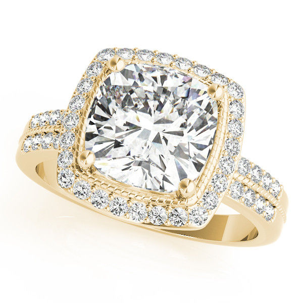 Thumbnail: 14kt Gold Halo Diamond Engagement Ring.