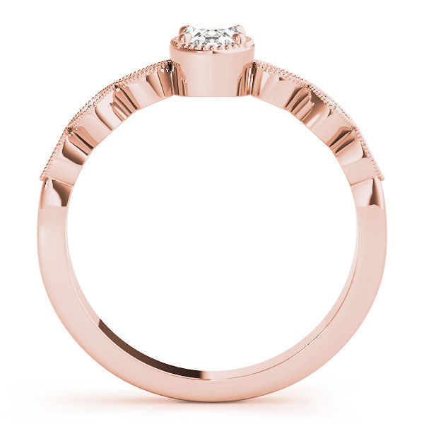 Thumbnail: 14kt Gold Single Row Diamond Engagement Ring.