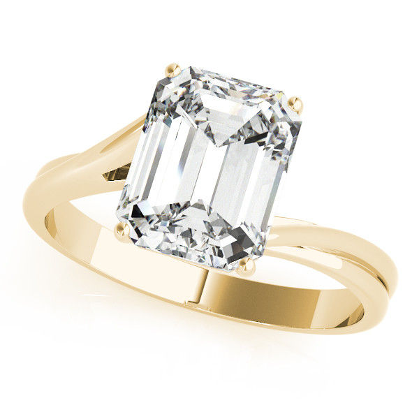 Thumbnail: 14kt Gold Emerald Cut Solitaire Engagement Ring