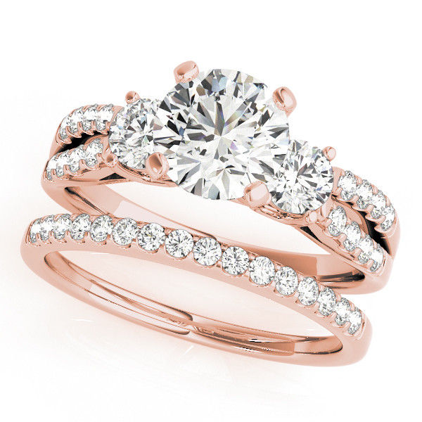 Thumbnail: 14KT Gold Three Stone Diamond Engagement Ring