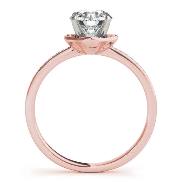 Thumbnail: 14kt Gold Single Row Diamond Engagement Ring.