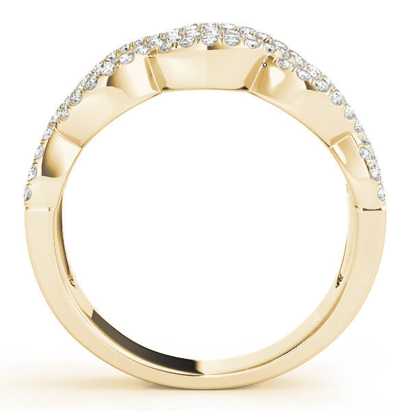 Thumbnail: 14kt Gold Diamond Ladies Twist Design Wedding Band