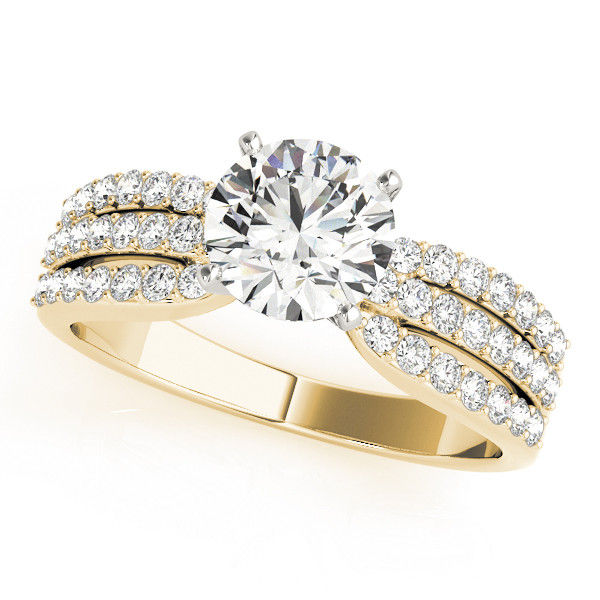 Thumbnail: 14kt Gold Multi Row Diamond Engagement Ring