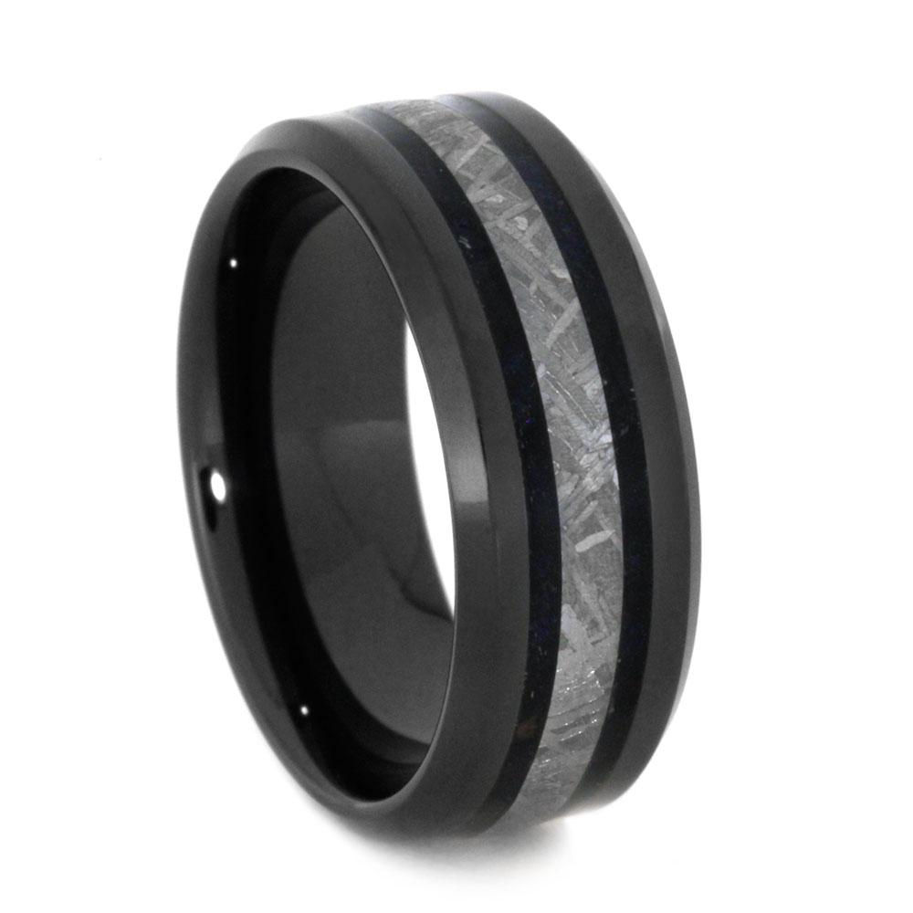 Meteorite Black Ceramic Ring