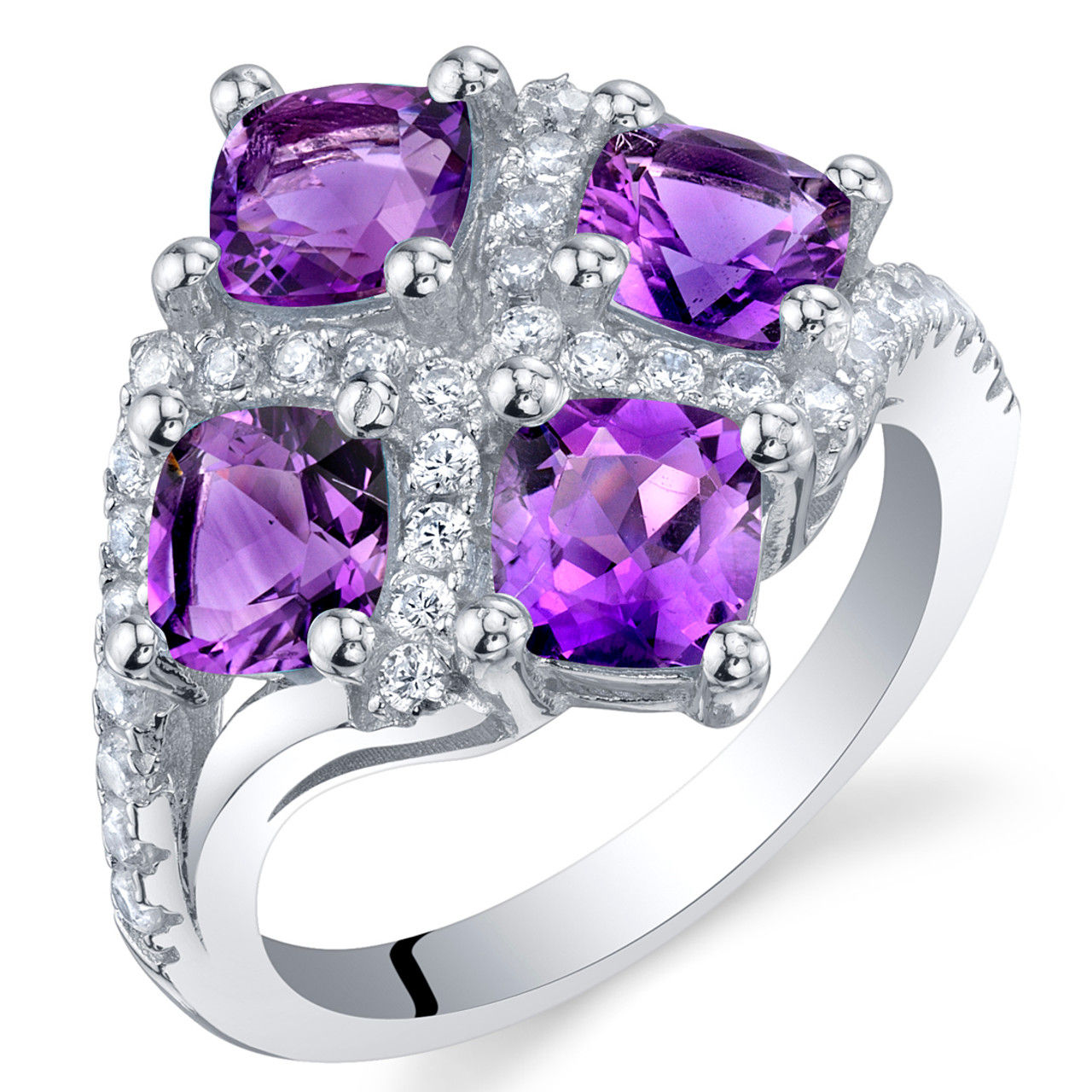 14kt Gold Amethyst Green ColorStone and Diamond Ring.