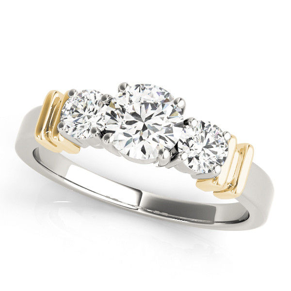 Thumbnail: 14KT Gold Three Stone Diamond Engagement Ring