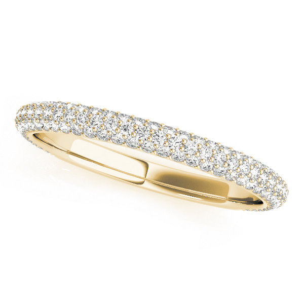 Thumbnail: 14kt Gold Diamond Ladies Pave Set Design Wedding Band