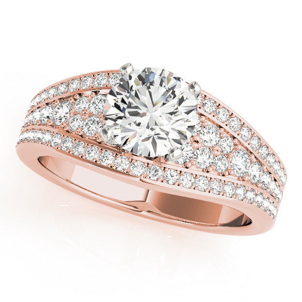 Thumbnail: 14kt Gold Multi Row Diamond Engagement Ring