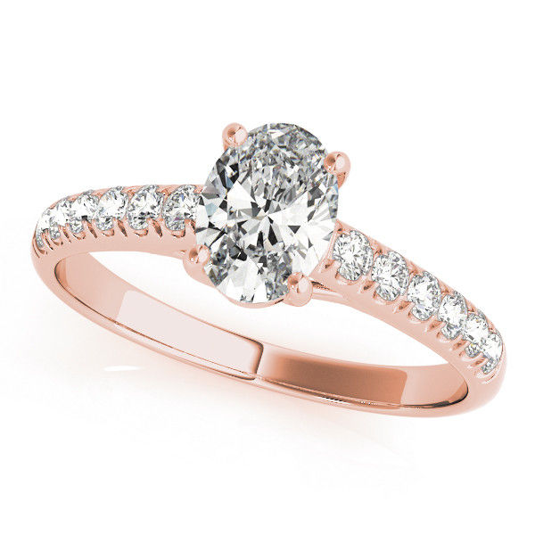 Thumbnail: 14kt Gold Trellis Diamond Engagement Ring