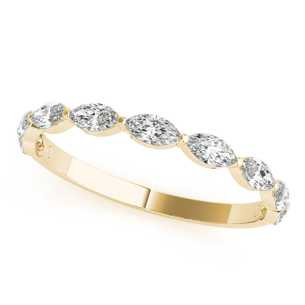 Thumbnail: 14kt Gold Diamond Ladies Prong Set Design Wedding Ban