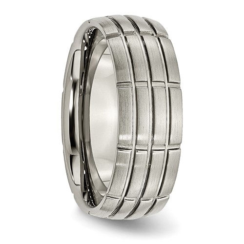 Thumbnail: Titanium Brushed Center 8mm Grooved Band