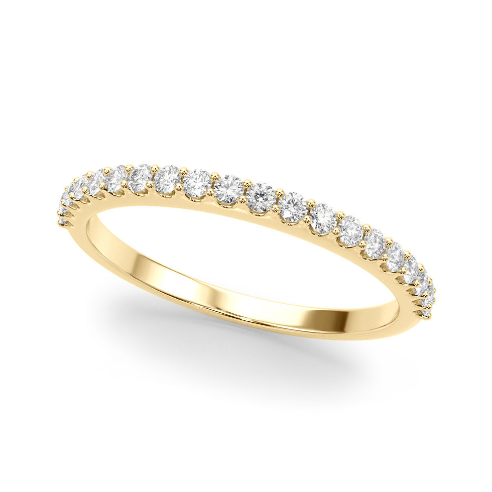 Thumbnail: 14kt Gold Diamond Ladies Prong Set Design Wedding Ban