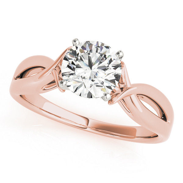 Thumbnail: 14kt Gold Twist Style Diamond Engagement Ring.
