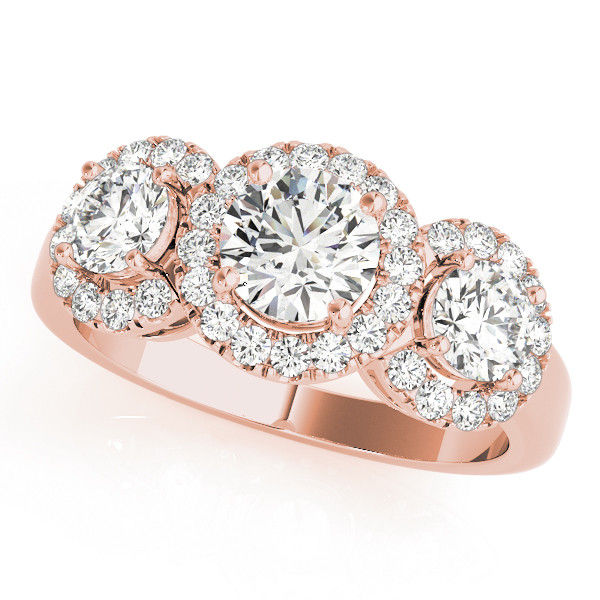 Thumbnail: 14KT Gold Three Stone Diamond Engagement Ring