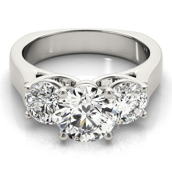 Thumbnail: 14KT Gold Three Stone Diamond Engagement Ring