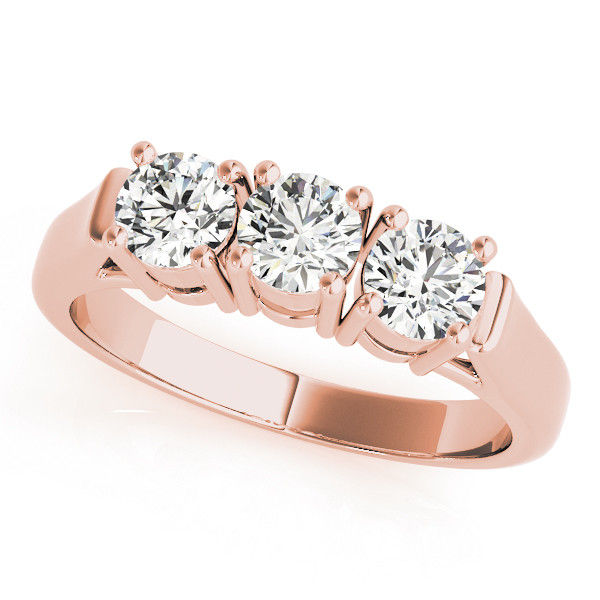 Thumbnail: 14KT Gold Three Stone Diamond Engagement Ring
