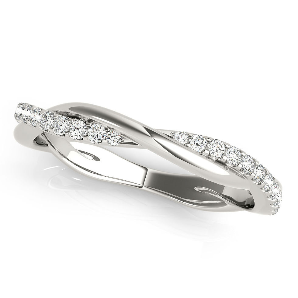 14kt Gold Diamond Ladies Twist Design Wedding Band