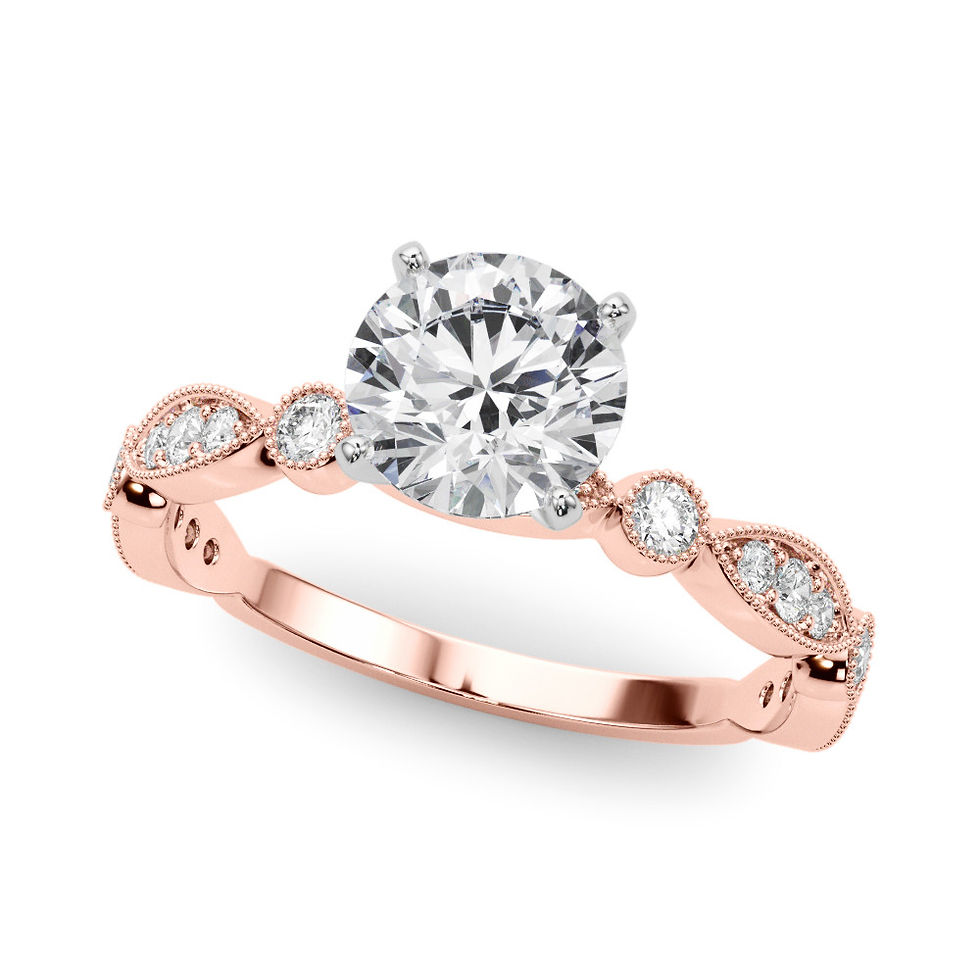 Thumbnail: 14kt Gold Art Deco Vintage Style Diamond Engagement Ring.