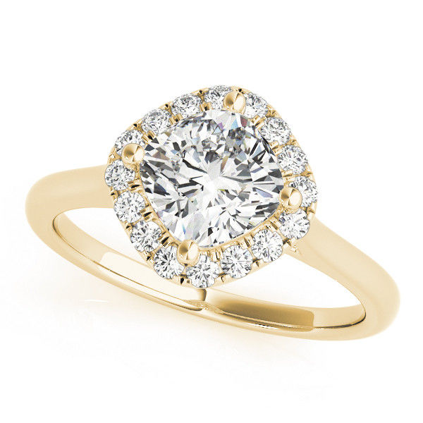 Thumbnail: 14kt Gold Halo Diamond Engagement Ring.