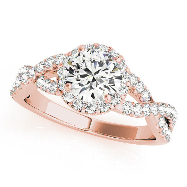 Thumbnail: 14kt Gold Twist Style Diamond Engagement Ring.