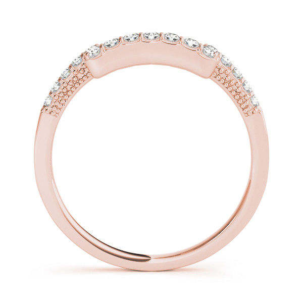Thumbnail: 14kt Gold Diamond Ladies Curved Wedding