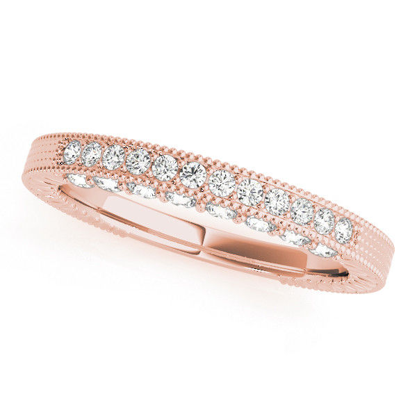 Thumbnail: 14kt Gold Diamond Ladies Pave Set Design Wedding Band