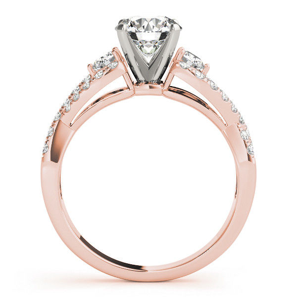 Thumbnail: 14kt Gold Twist Style Diamond Engagement Ring.