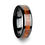 Thumbnail: GABON Black Ceramic Band with Polished Bevels and Exotic Mahogany Hard Wood Inla