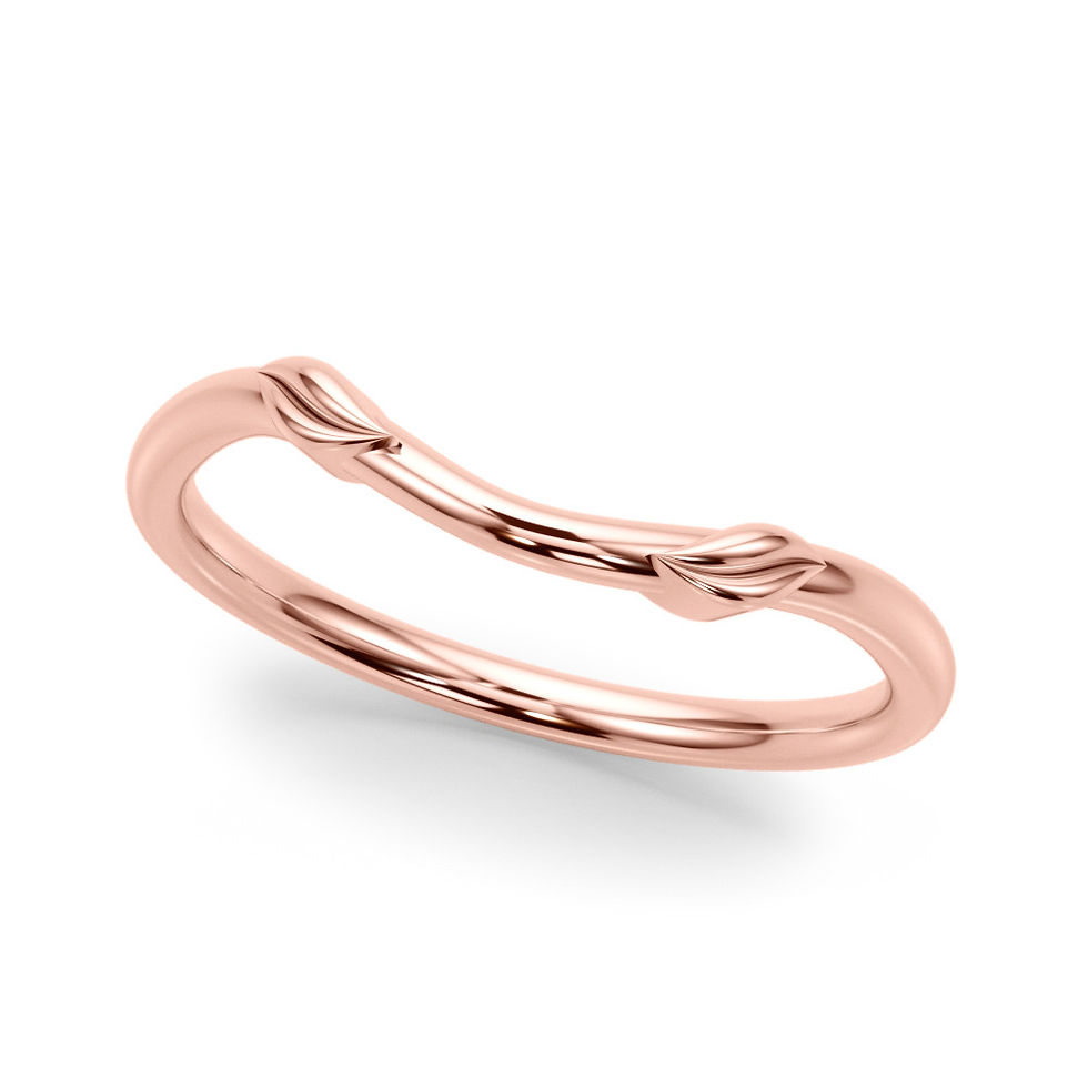 Thumbnail: 14kt Gold Diamond Ladies Curved Wedding