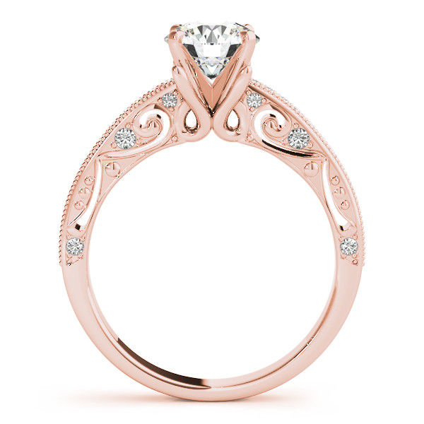 Thumbnail: 14kt Gold Single Row Diamond Engagement Ring.