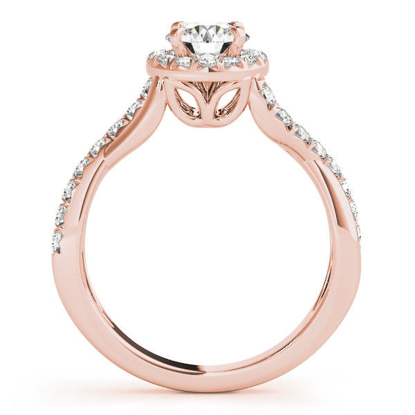 Thumbnail: 14kt Gold Twist Style Diamond Engagement Ring.