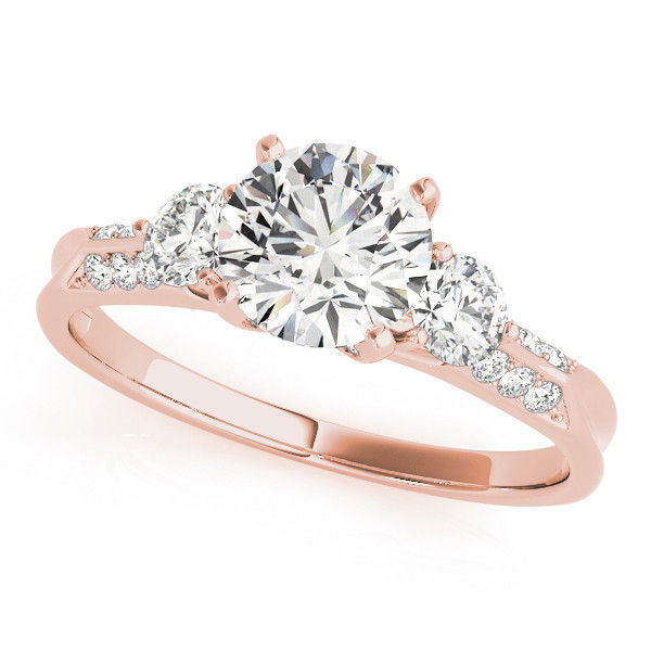 Thumbnail: 14KT Gold Three Stone Diamond Engagement Ring