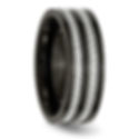Thumbnail: Chisel Titanium Polished Black IP-plated with Grey Carbon Fiber Inlay 8mm Band