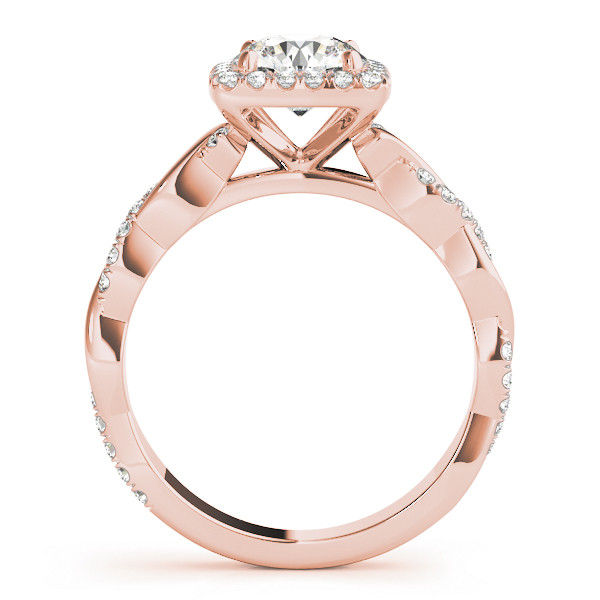 Thumbnail: 14kt Gold Twist Style Diamond Engagement Ring.