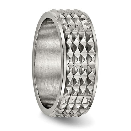 Thumbnail: Chisel Titanium Polished 8mm Studded Band
