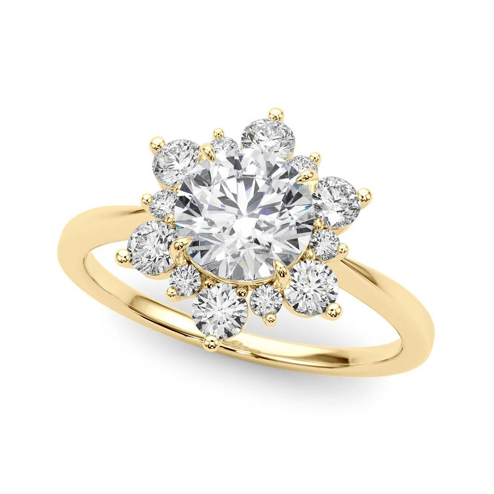 Thumbnail: 14kt Gold Halo Diamond Engagement Ring.