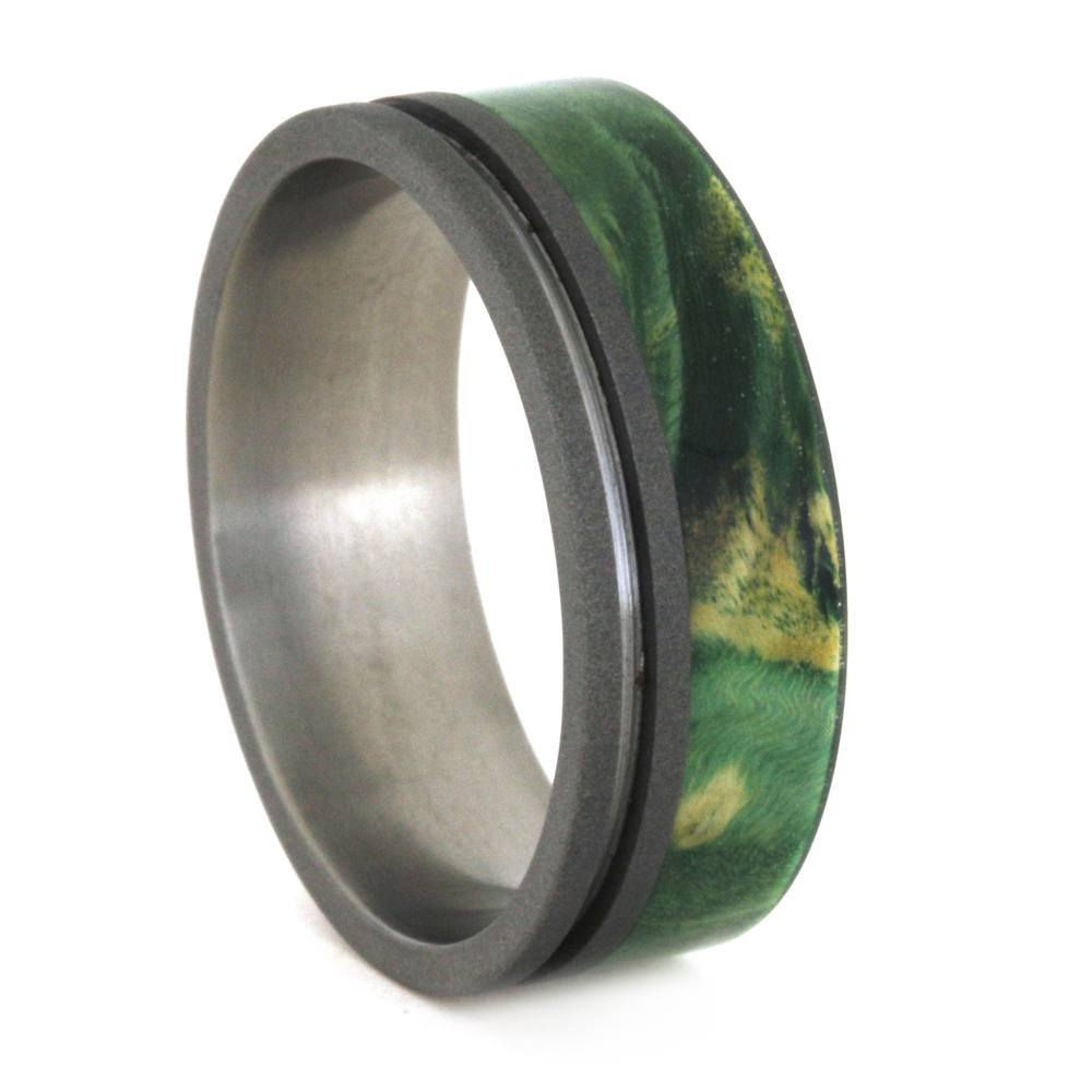 Green wood titanium band
