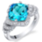 14kt Gold Swiss Blue Topaz ColorStone and  Diamond Ring.