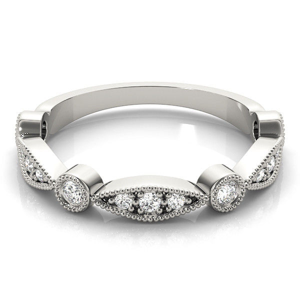 Thumbnail: 14kt Gold Diamond Ladies Bezel  Set Design Wedding Band