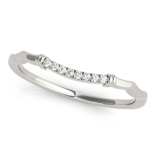 14kt Gold Diamond Ladies Curved Wedding