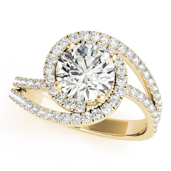 Thumbnail: 14KT Gold Bypass Diamond Engagement Ring
