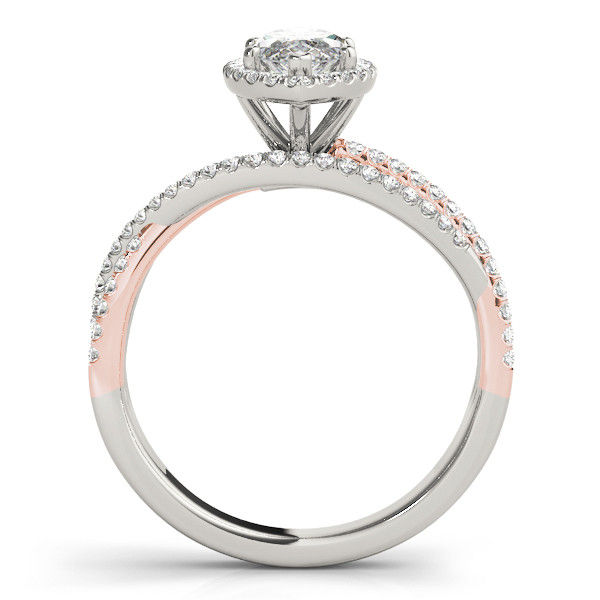 Thumbnail: 14kt Gold Halo Diamond Engagement Ring.