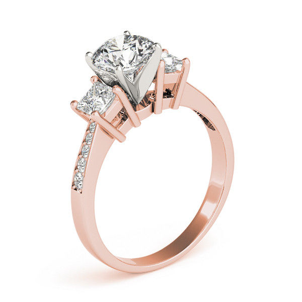 Thumbnail: 14KT Gold Three Stone Diamond Engagement Ring