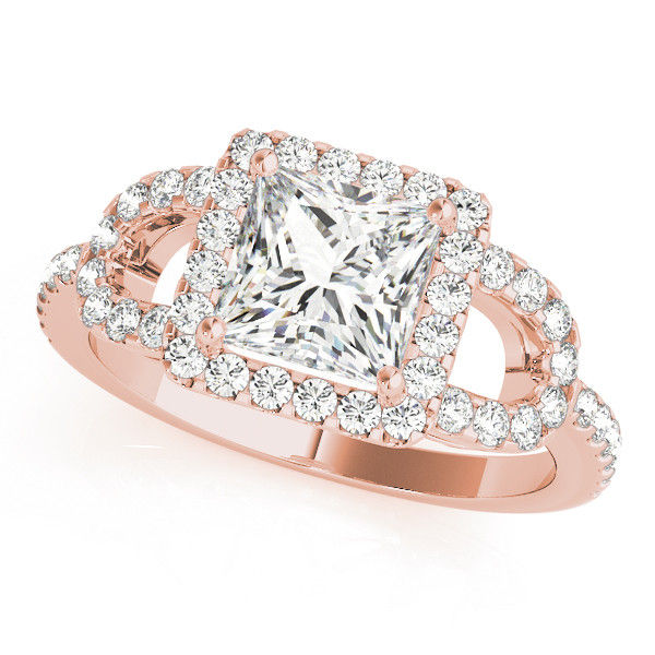 Thumbnail: 14kt Gold Halo Diamond Engagement Ring.