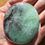 Thumbnail: Green Fluorite Polished Palmstone with rare black phantom inclusions.