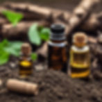 picture of oils in dark earth.