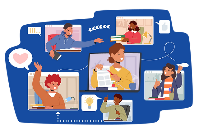 An illustration of students