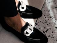 SUPERGLAMOUROUS - Venetia Velour Black Slippers